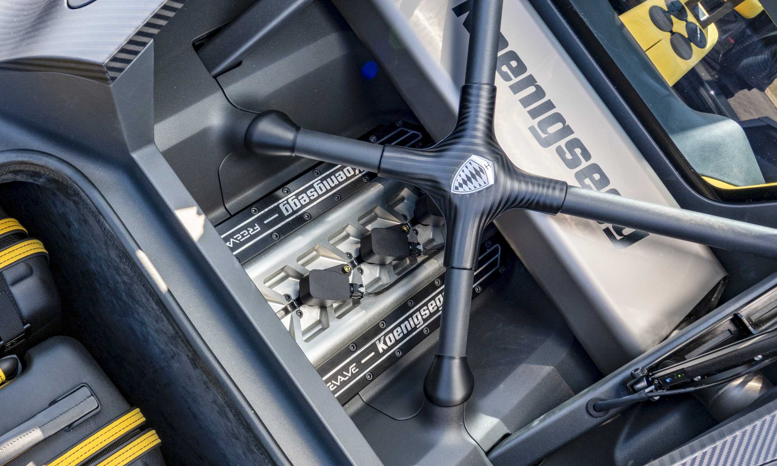 Aerial view showing part of the Gemera's engine bay