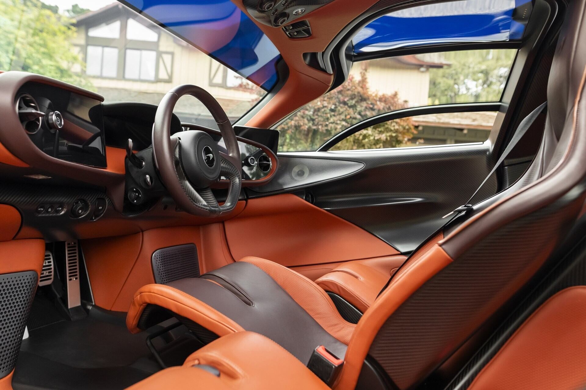Interior of a 2020 Grey McLaren Speedtail.