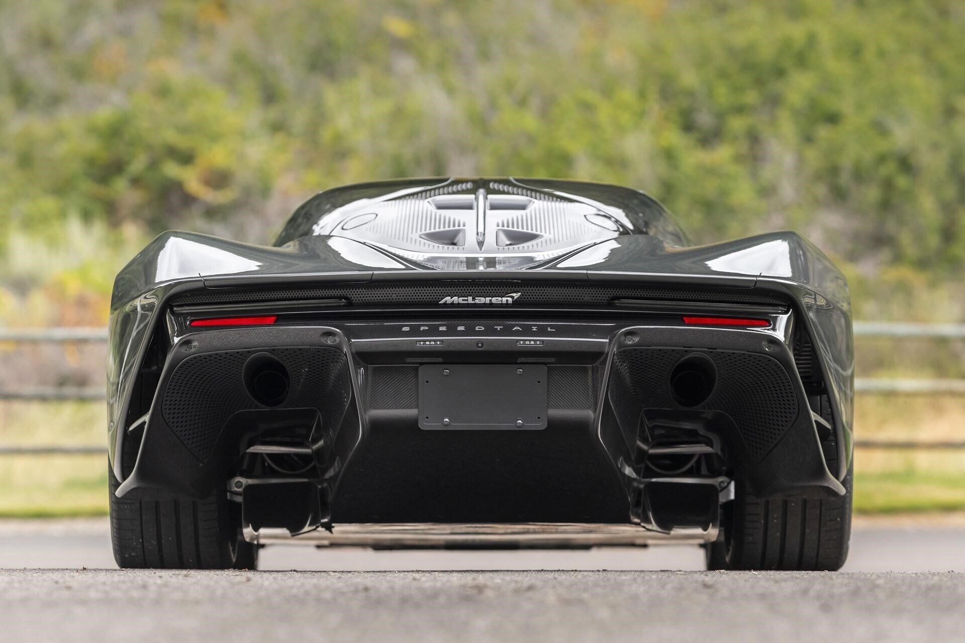 rear view of a 2020 Grey McLaren Speedtail.