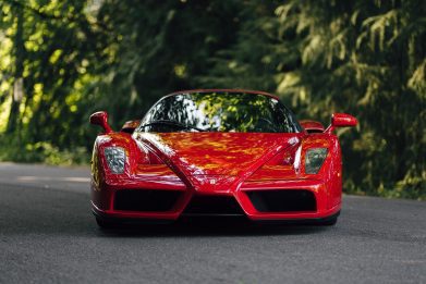 frontal view of the Ferrari Enzo.