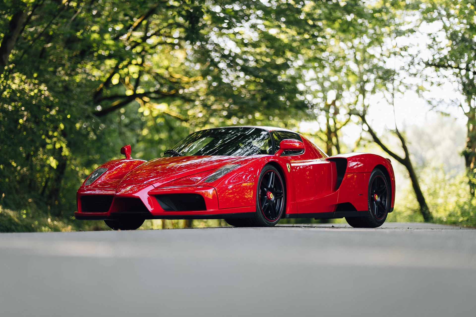 front angled view of the red 2003 Ferrari Enzo.