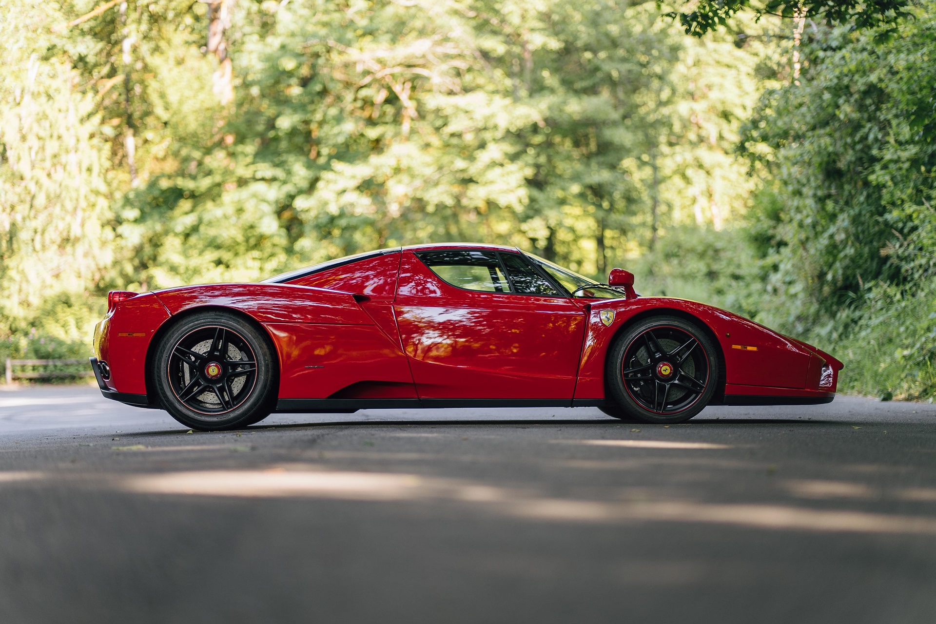 side profile of the red 2003 Ferrari Enzo