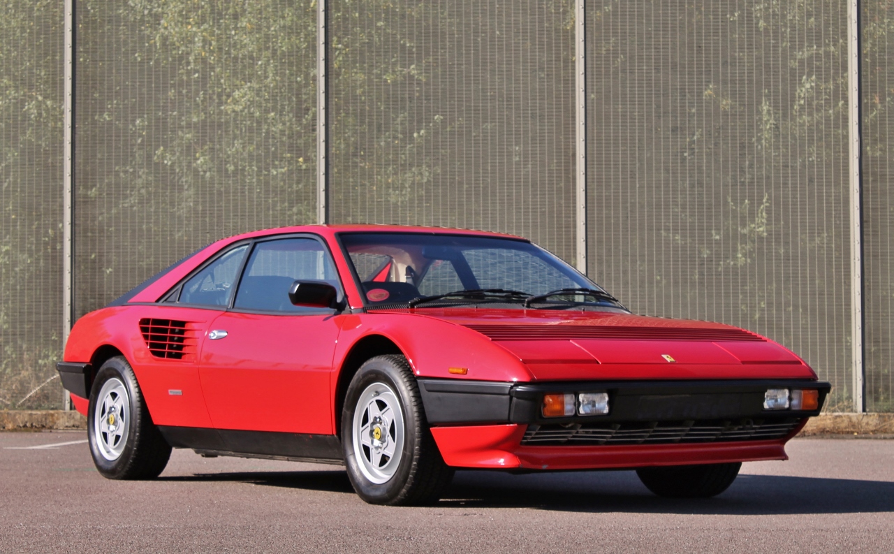 Front-angled image of a red Ferrari Mondial 8