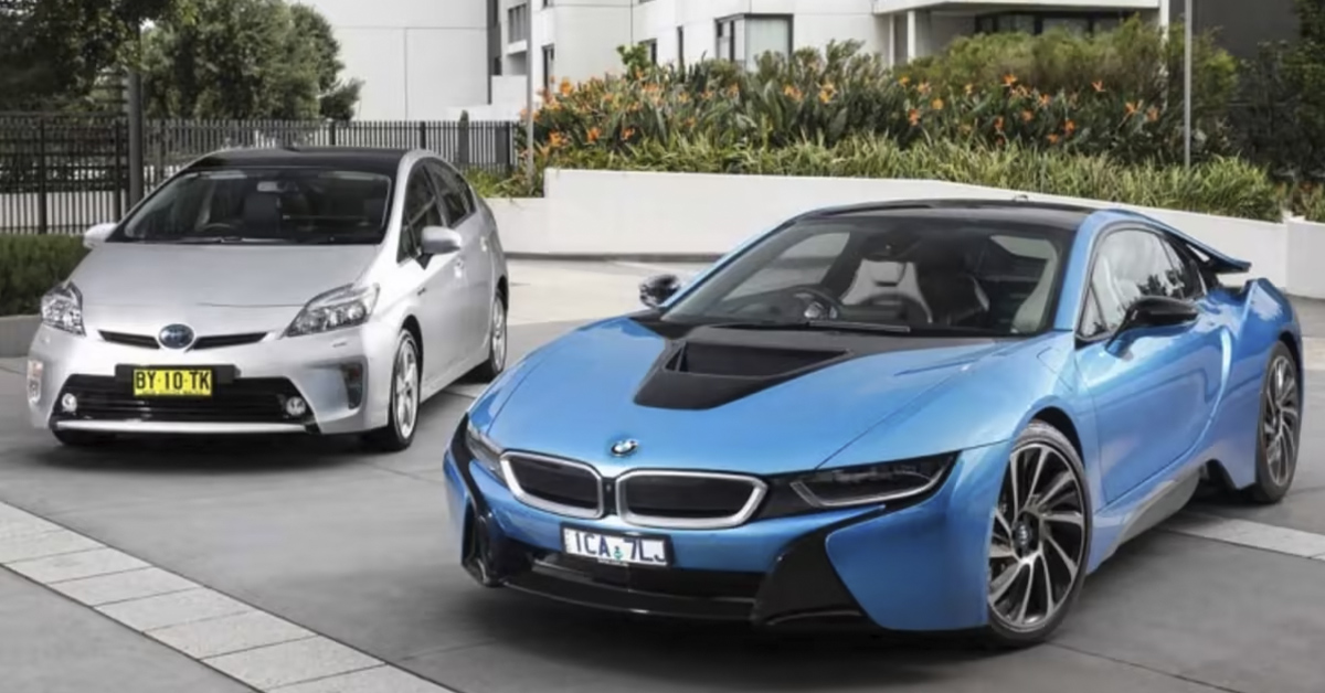 BMW I8 and Toyota Prius