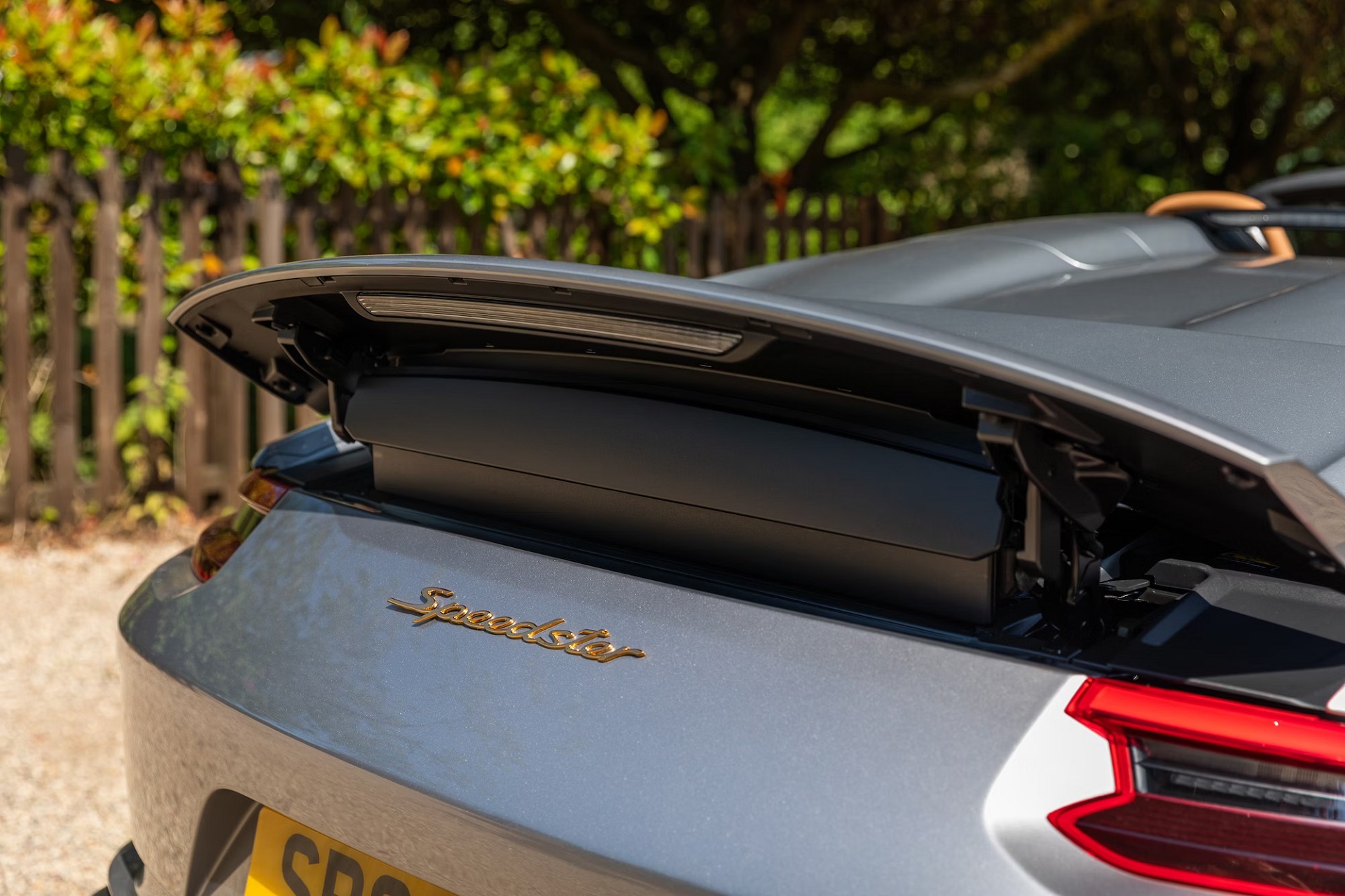 raised spoiler of a 2019 Porsche 911 Speedster with Heritage Design Package