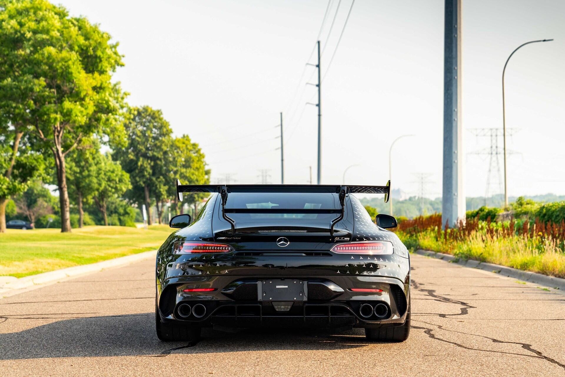 Rear of a 2021 Mercedes-AMG GT Black Series P One Edition