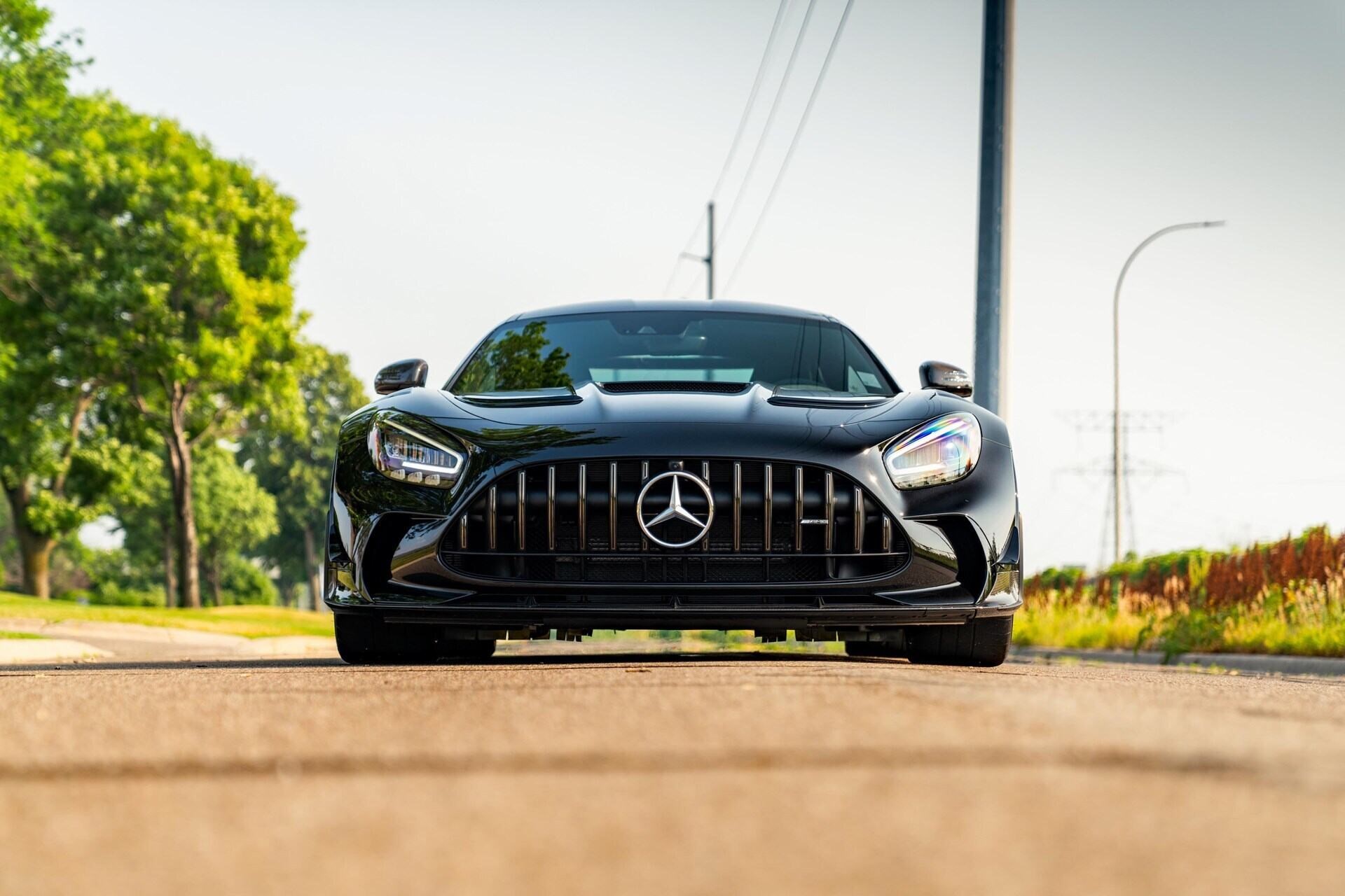 Frontal view of a 2021 Mercedes-AMG GT Black Series P One Edition