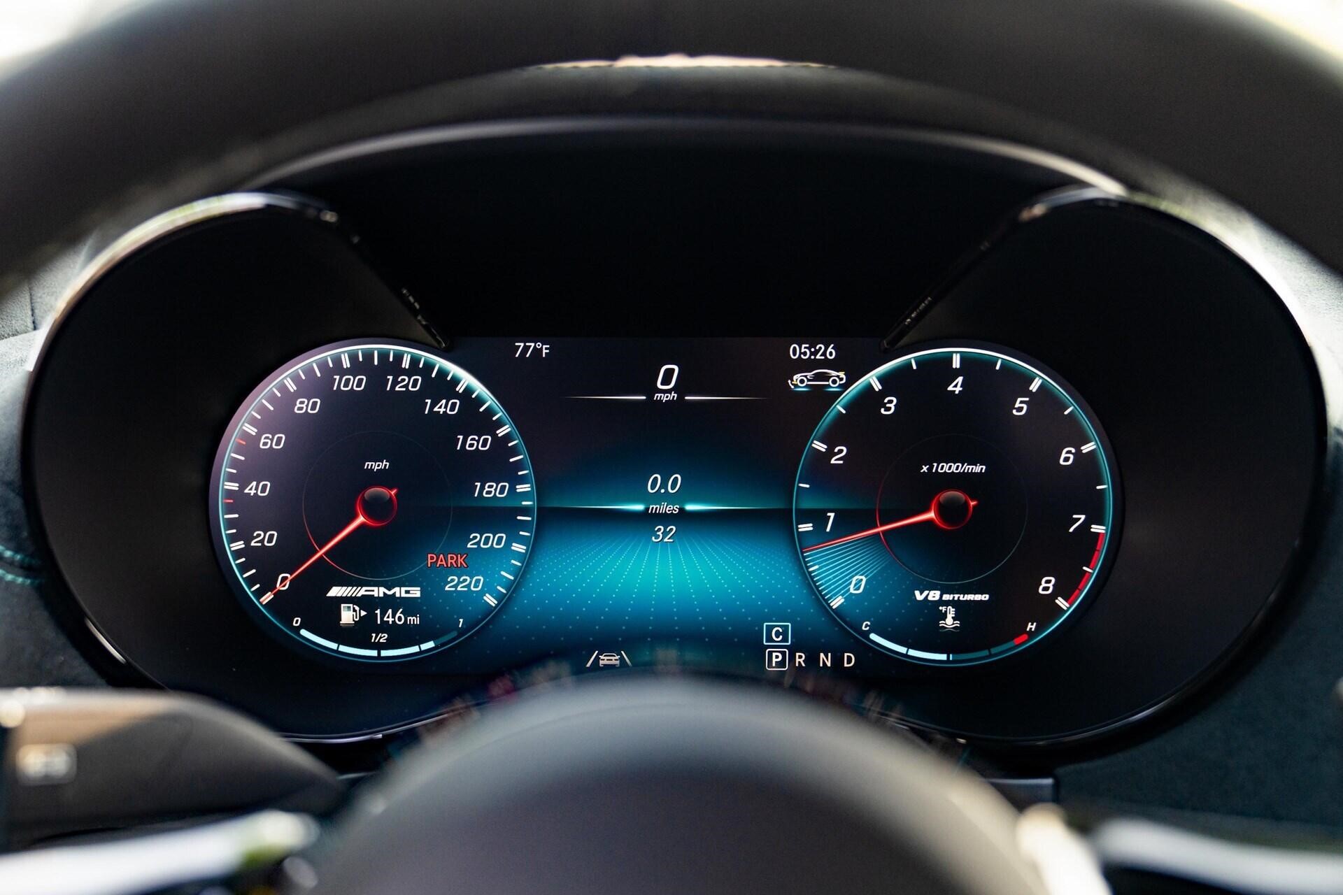 Dashboard of a 2021 Mercedes-AMG GT Black Series P One Edition