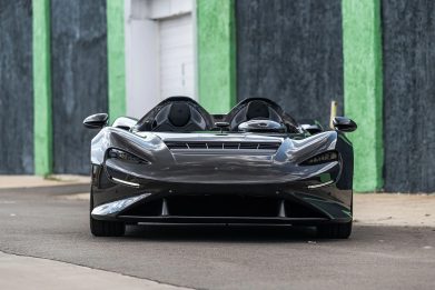 Frontal view of a 2021 McLaren Elva