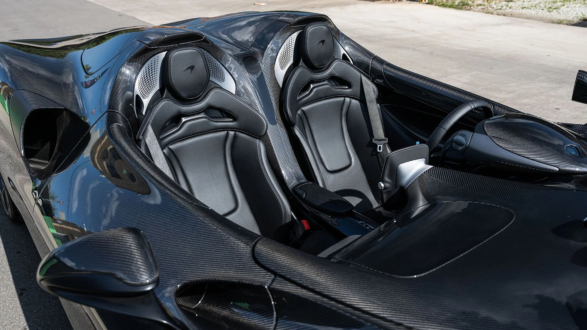 Interior view of a 2021 McLaren Elva