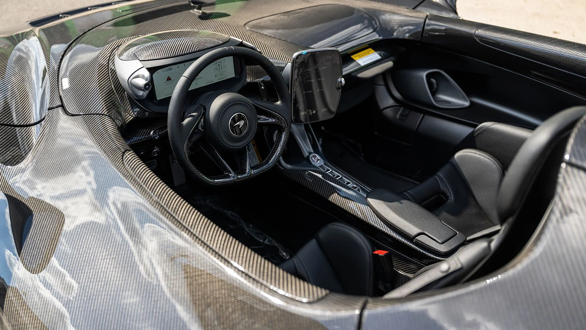 Interior view of a 2021 McLaren Elva