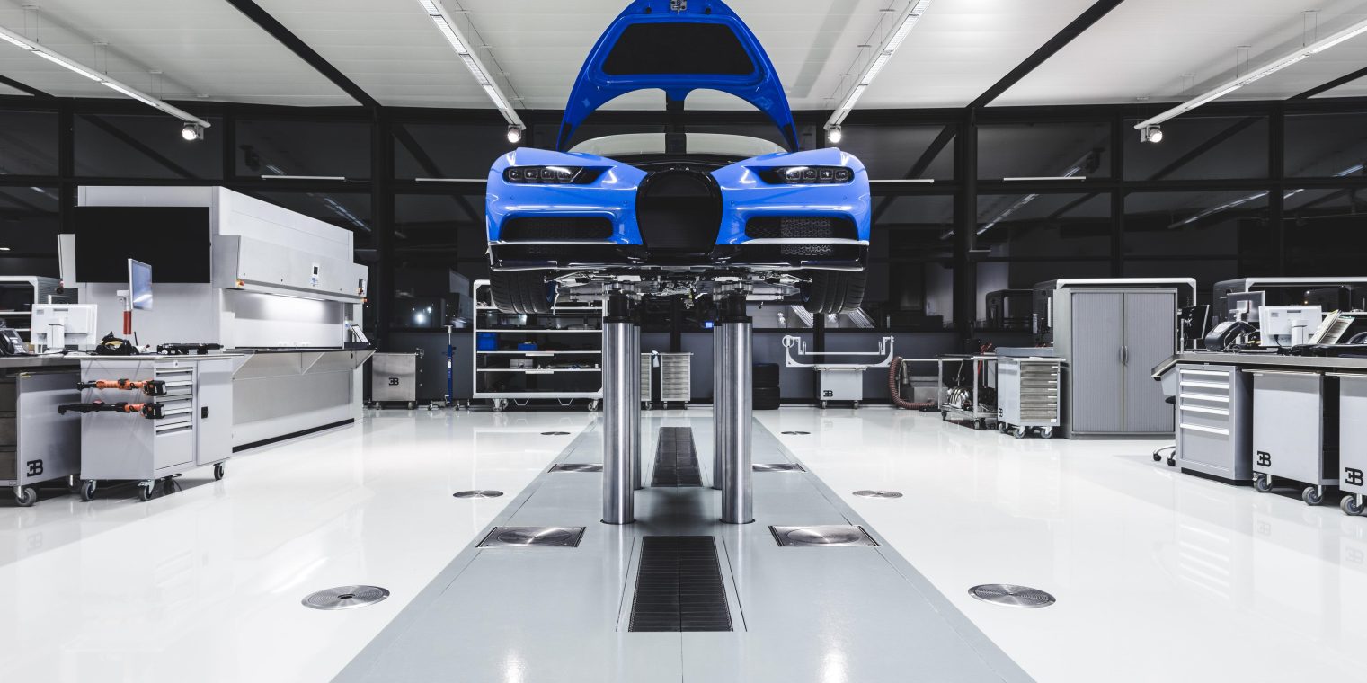 Image showing the Bugatti Chiron being built at the factory.