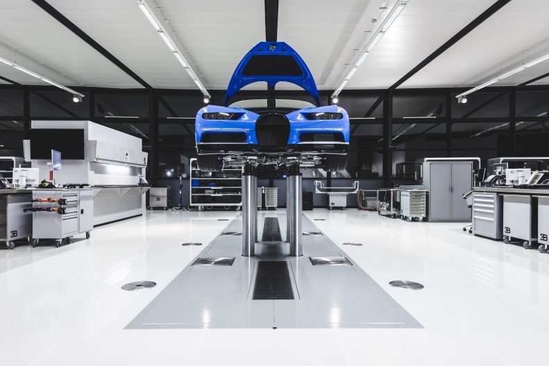 Image showing the Bugatti Chiron being built at the factory.