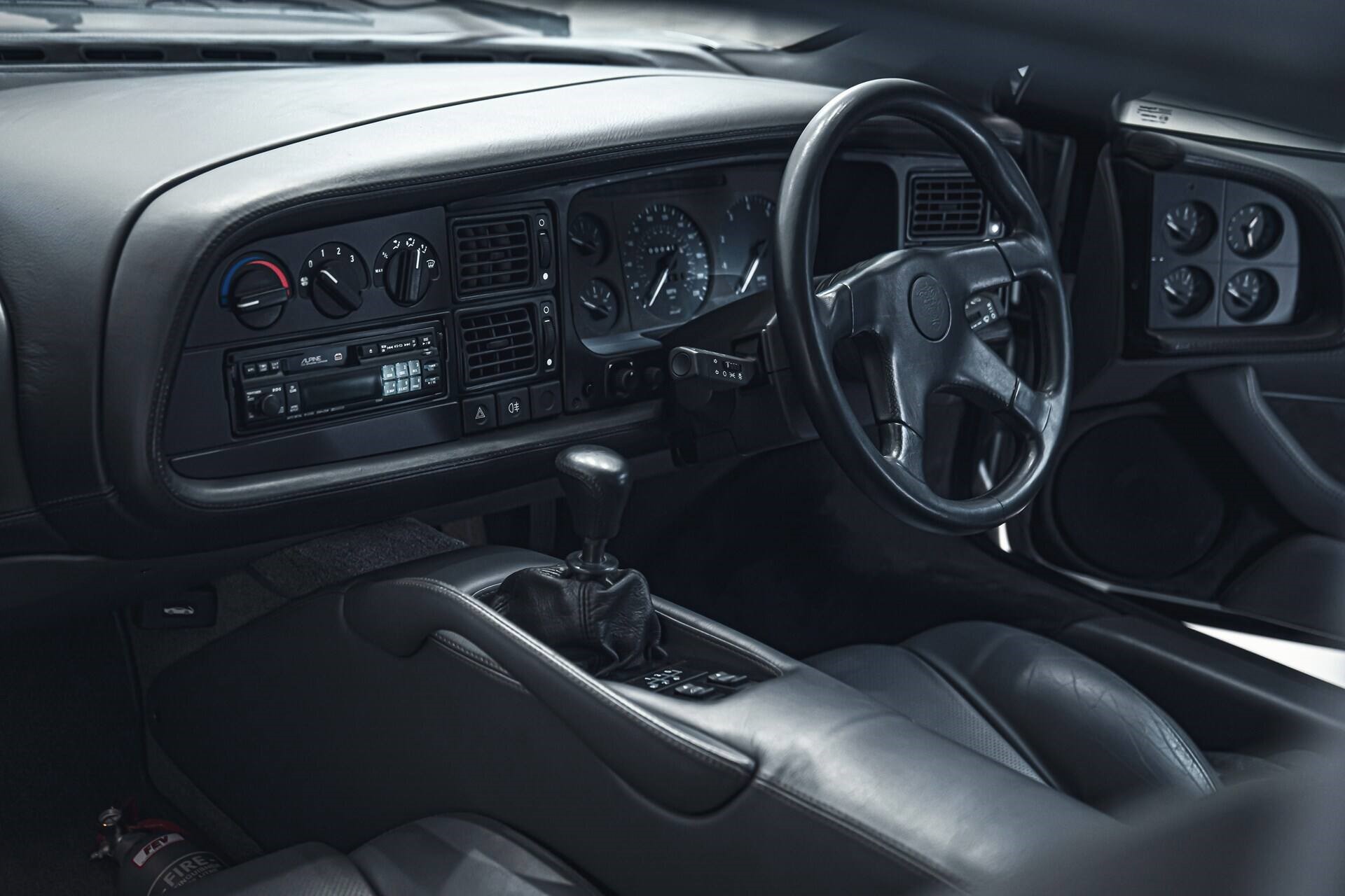 Interior of a silver 1993 Jaguar XJ220