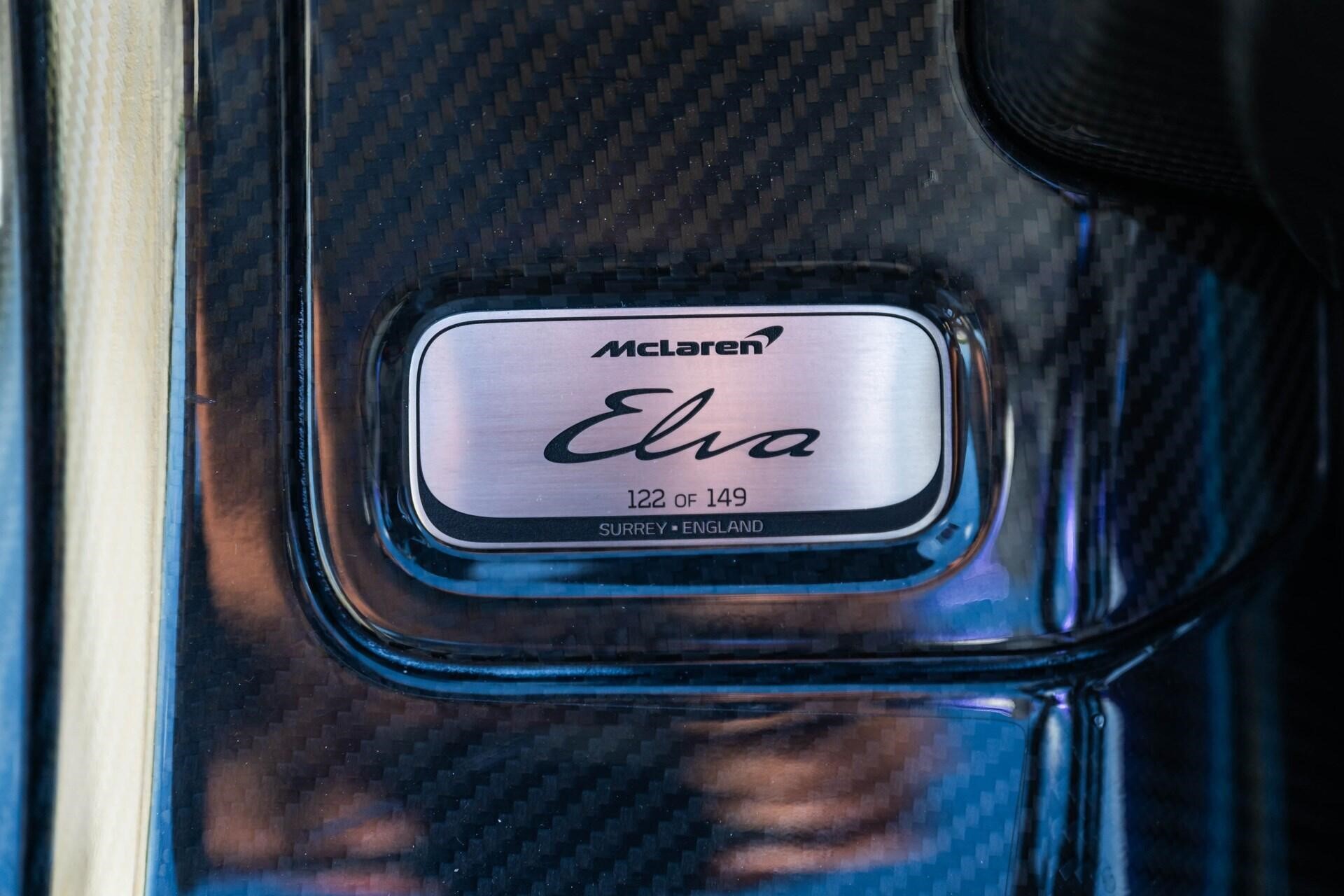 Image showing the serial number plaque of a purple 2021 McLaren Elva