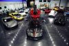 supercars in a garage