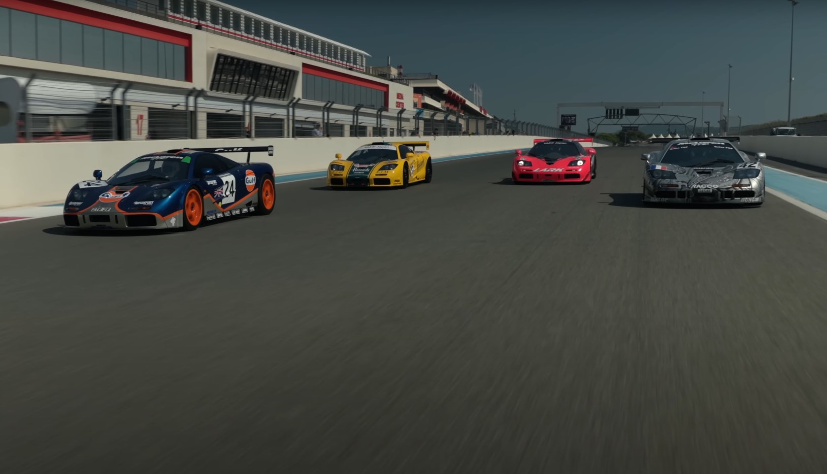 Four McLaren F1 GTRs on the Track