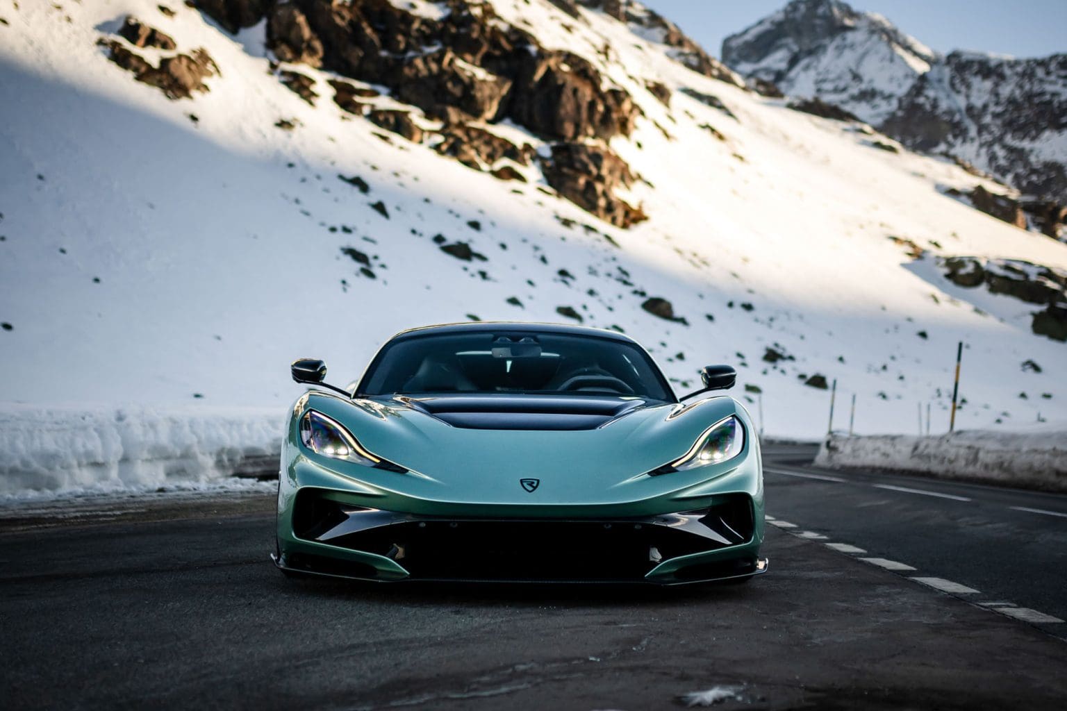 Pink Rimac Car Rimac Nevera R at The I.C.E St. Moritz