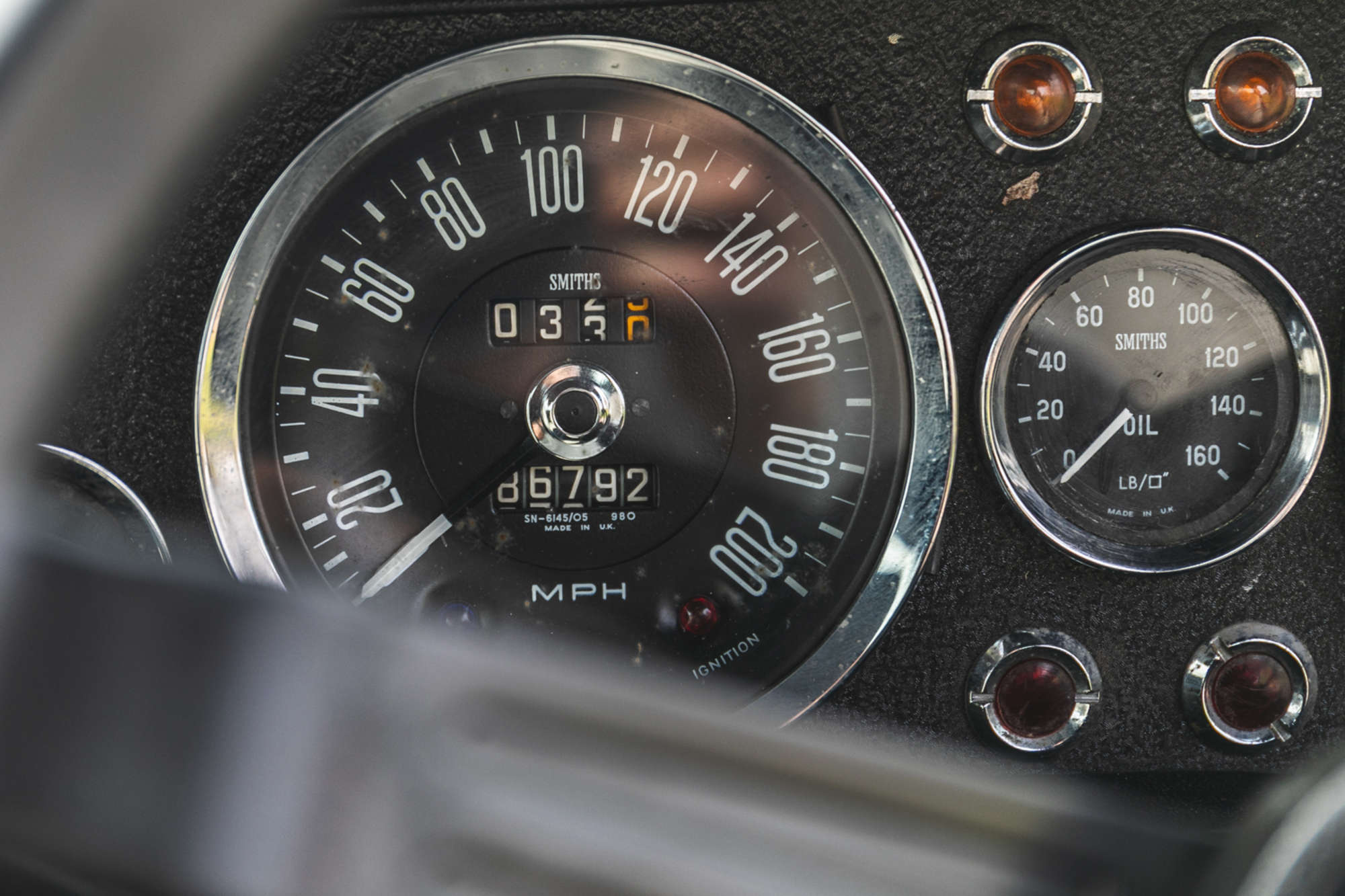 Cluster gauges of a 1973 Aston Martin V8 V540