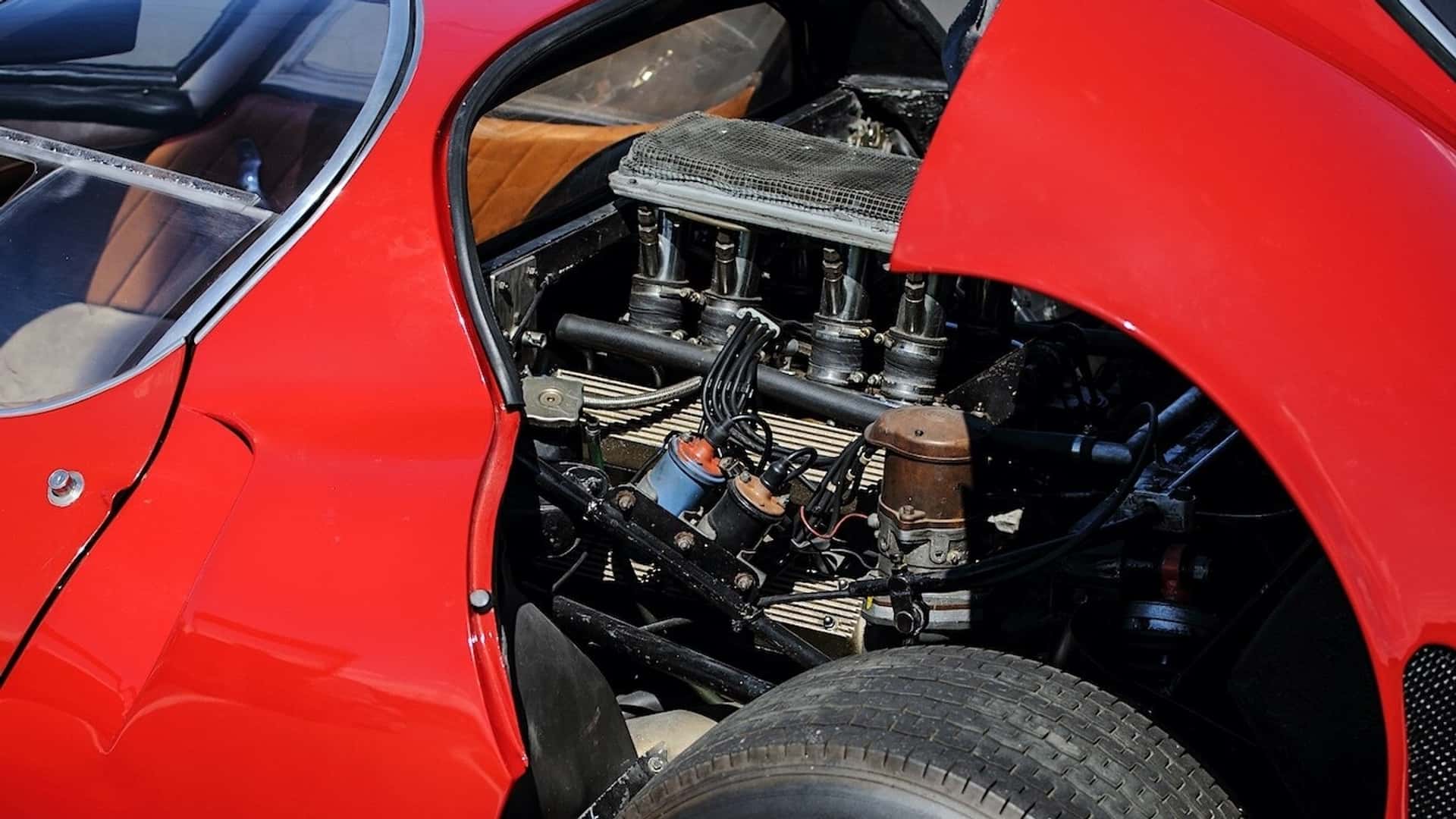 Engine bay of a 1967 Alfa Romeo Tipo 33 Stradale