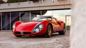Three-quarter view of a 1967 Alfa Romeo Tipo 33 Stradale