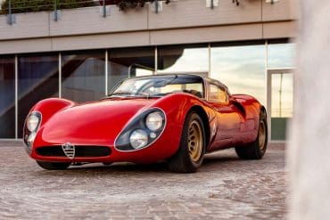 Three-quarter view of a 1967 Alfa Romeo Tipo 33 Stradale