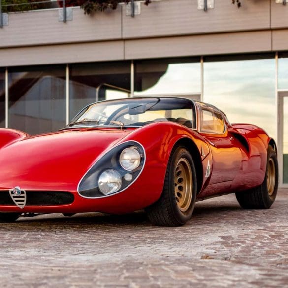 Three-quarter view of a 1967 Alfa Romeo Tipo 33 Stradale