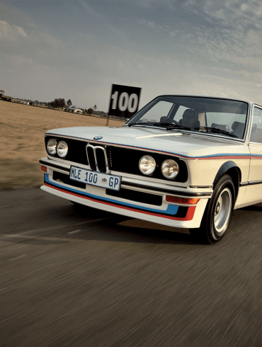 Angled front view of a 1976 BMW 530 MLE South African Homologation