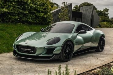 Three-quarter front view of Project V electric sports car