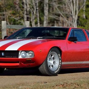 3/4 front view of a Shelby MkV DeTomaso-Mangusta
