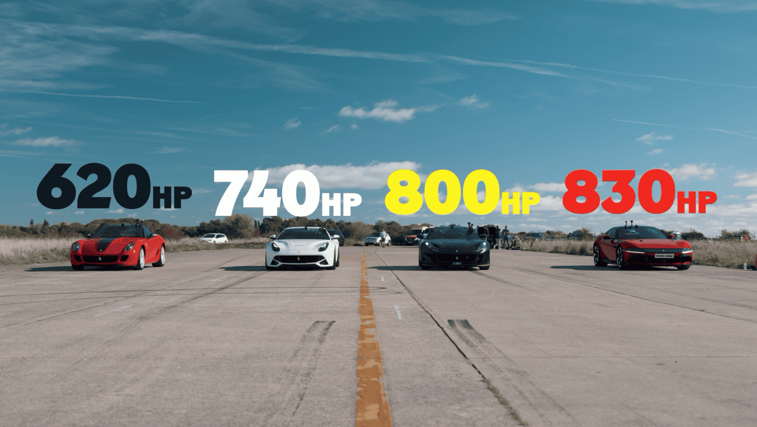 VIDEO: Four Ferrari V12s Face Off in an Epic Quarter-Mile Drag Race